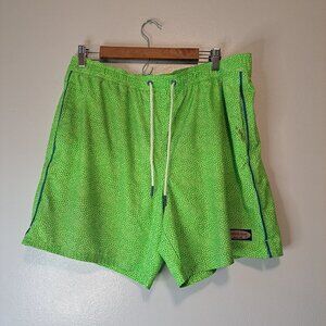 Vineyard Vines 7" Printed Chappy Swim Trunks Bathing Suit Neon Green Mens‎ Large